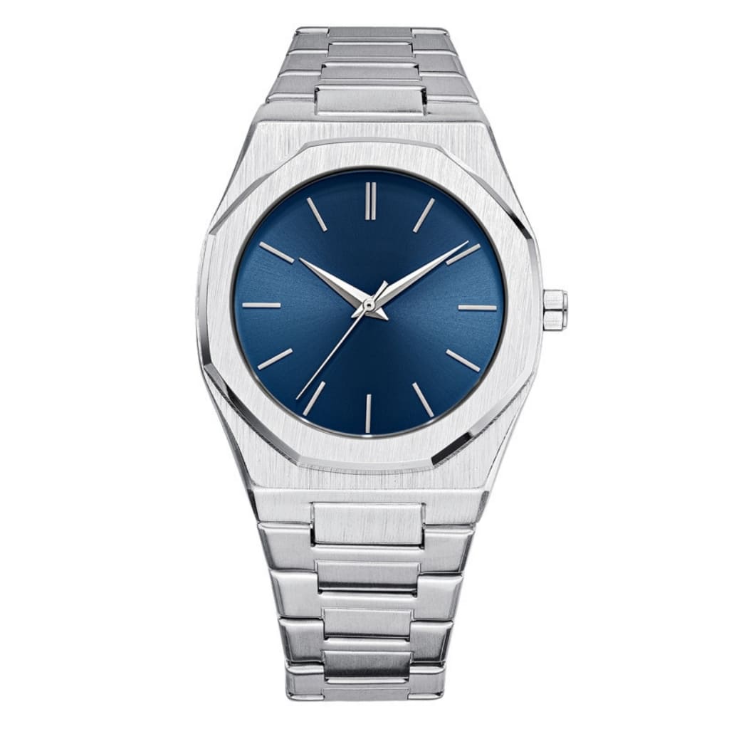 Relógio Masculino Base forte Silver Metal Todo Ouro