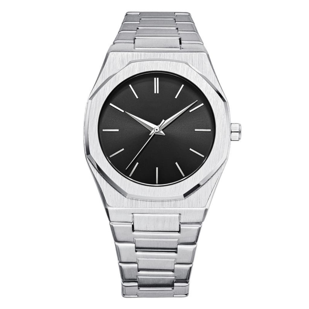 Relógio Masculino Base forte Silver Metal Todo Ouro