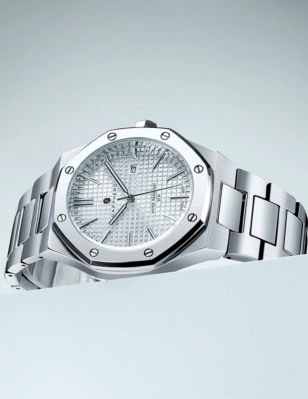Relógio Masculino Sapphero Montclair White - lateral