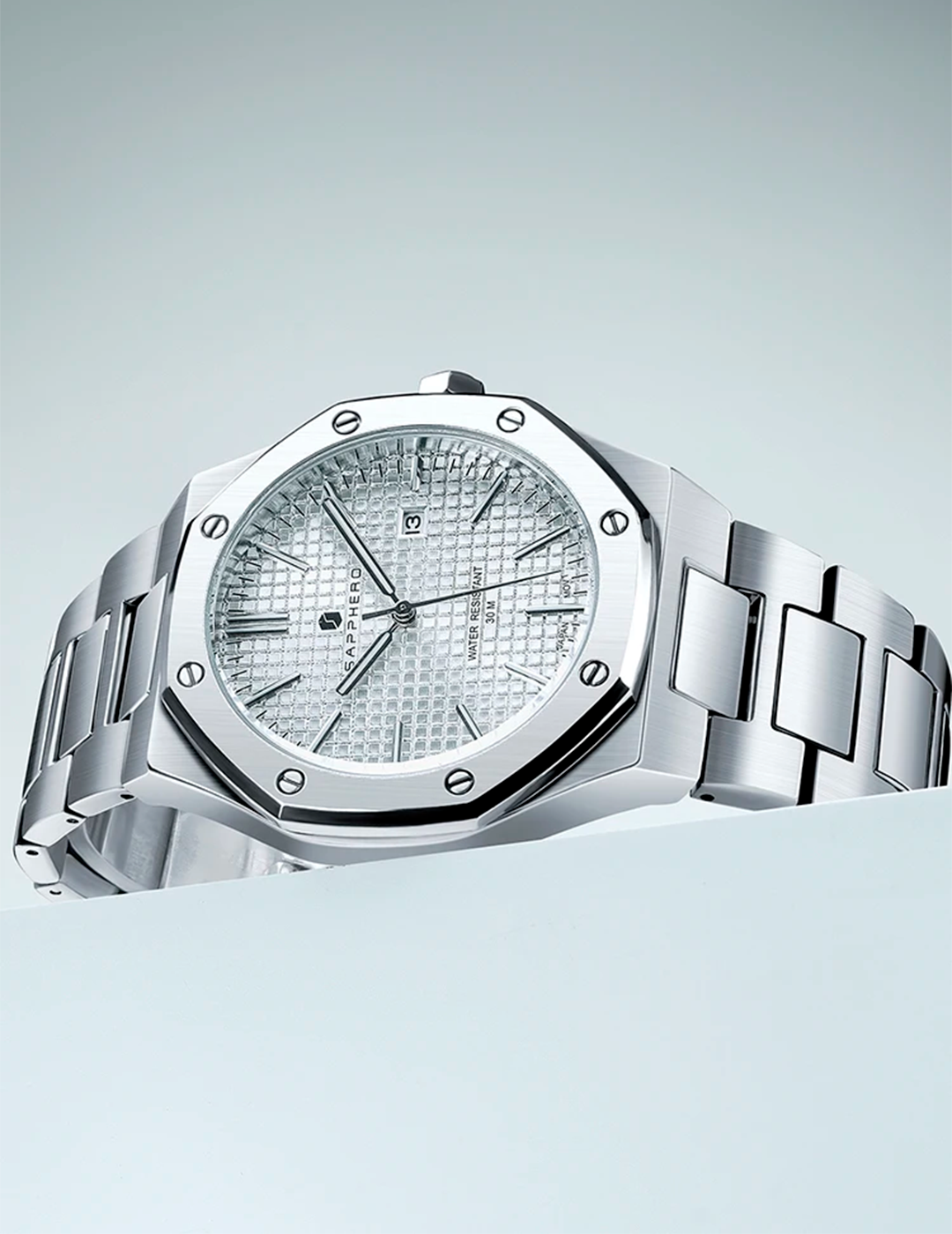 Relógio Masculino Sapphero Montclair White - lateral